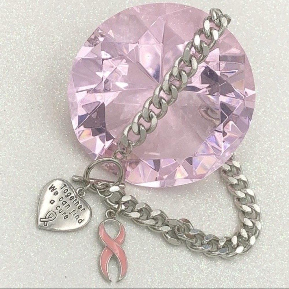 🌼 Pink Ribbon Breast Cancer Bracelet